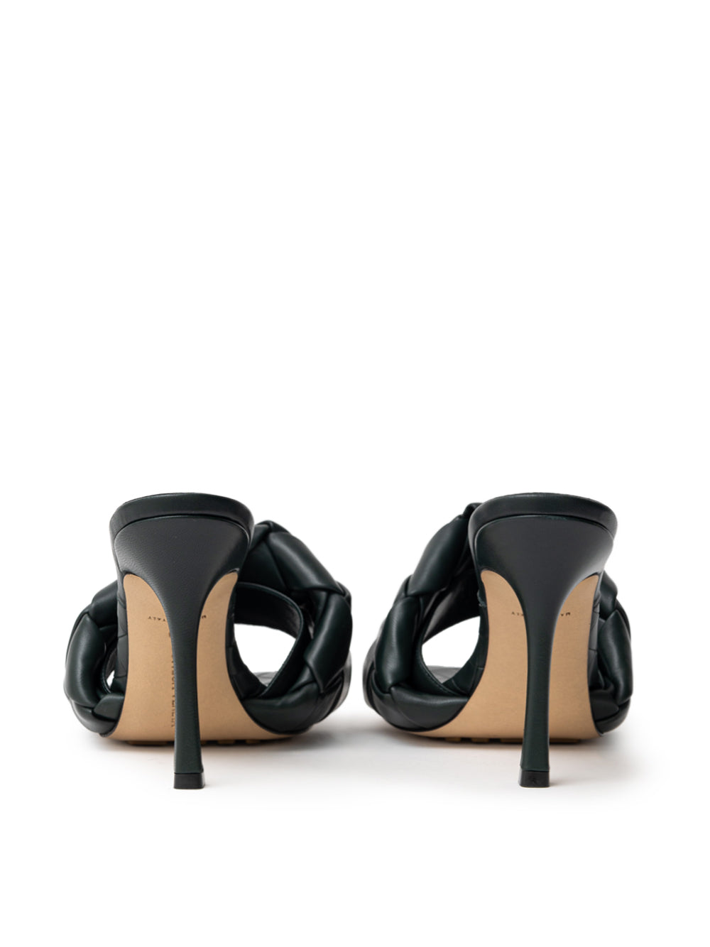 Bottega Veneta Lido Mule Sandals in Dark Green Intrecciato Leather – Siebentaschen