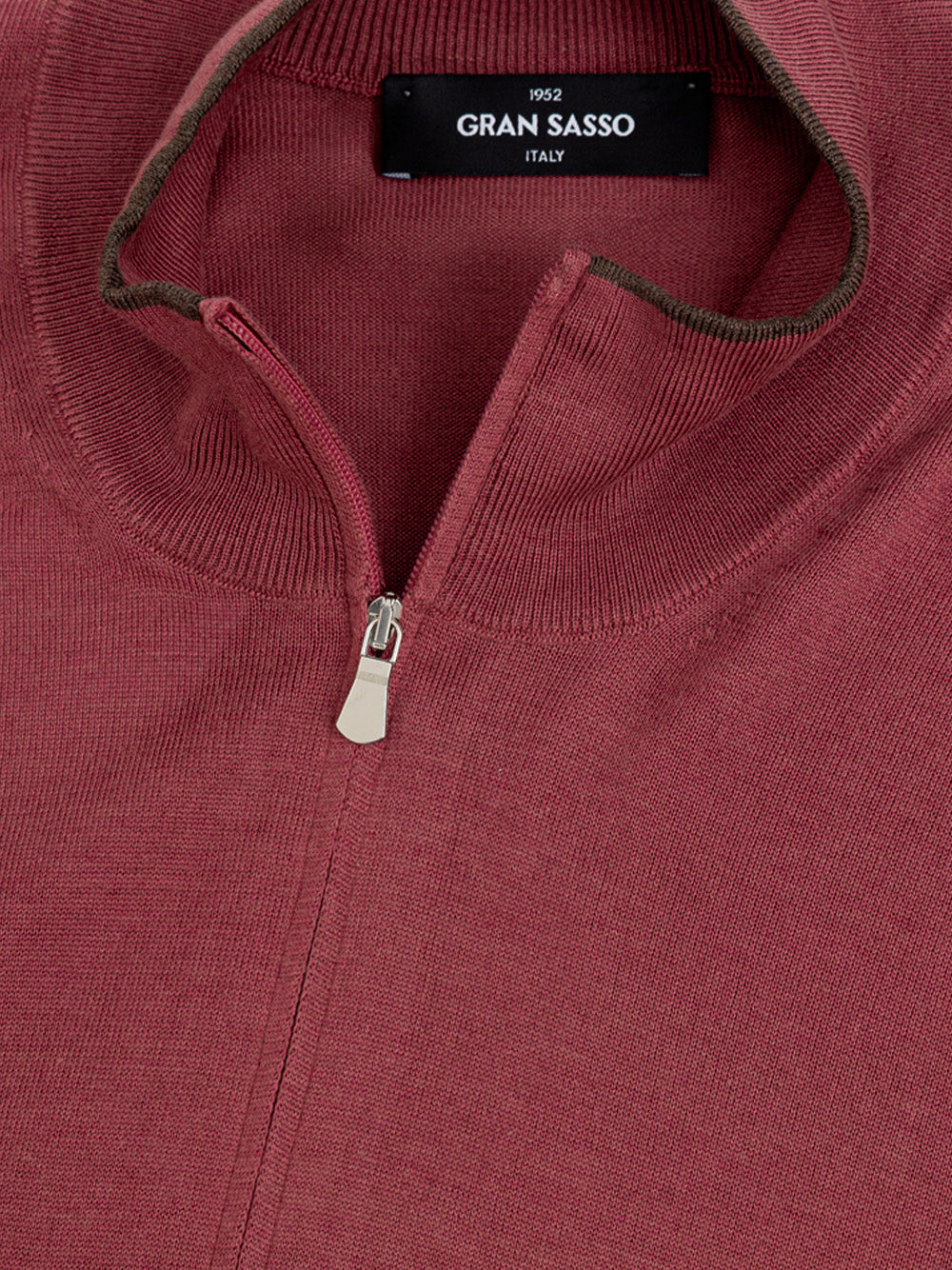 Gran Sasso Men's Red Cotton-Silk Zip Long-Sleeve Top – Siebentaschen