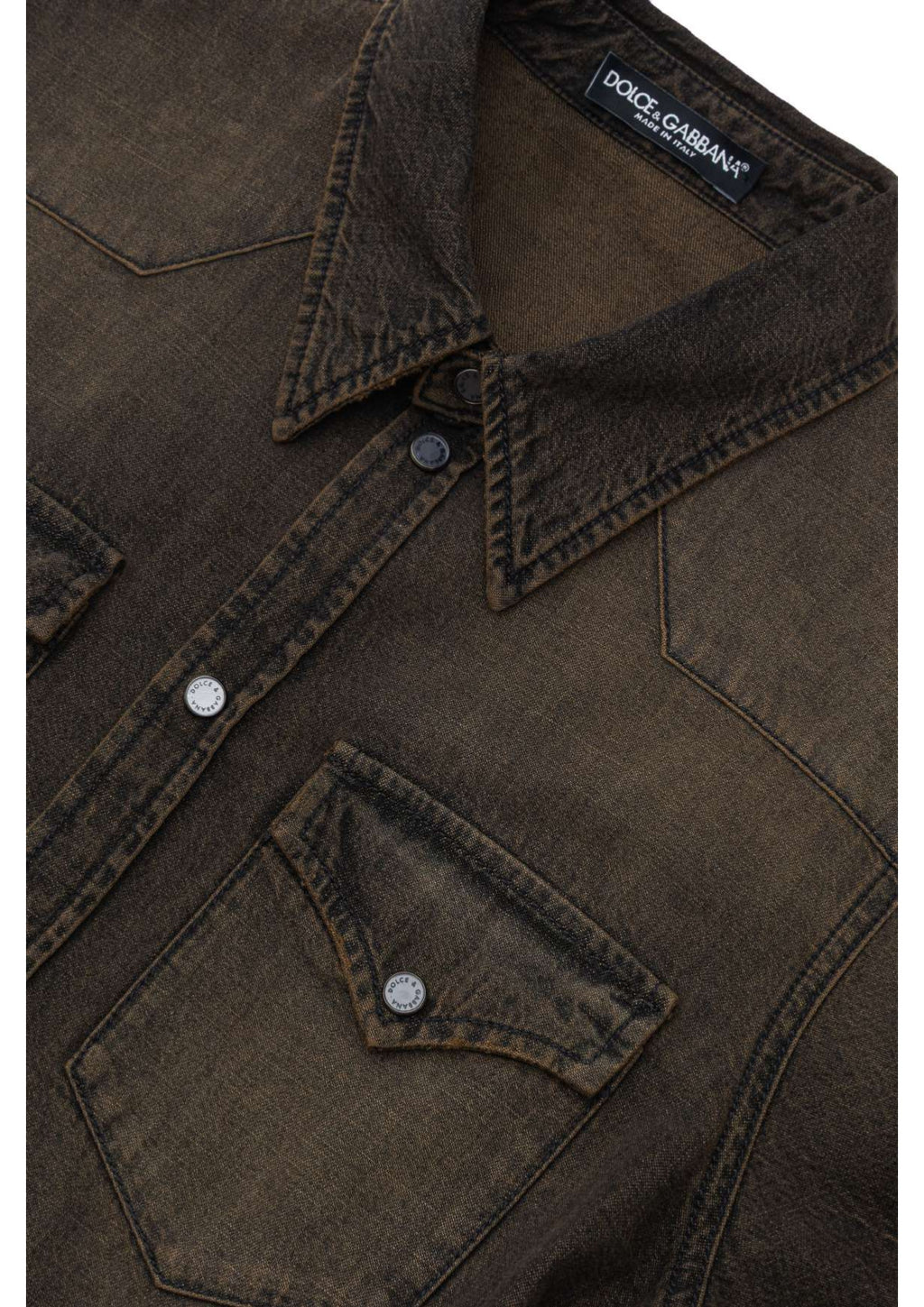 Dolce & Gabbana DÃ©lavÃ© Brown Denim Shirt