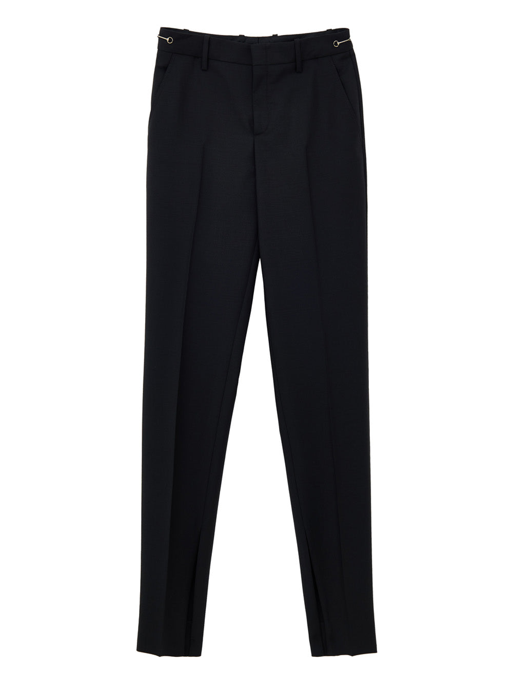 Gucci Men's Black Straight-Fit Trousers with Metal Logo Detail – Siebentaschen