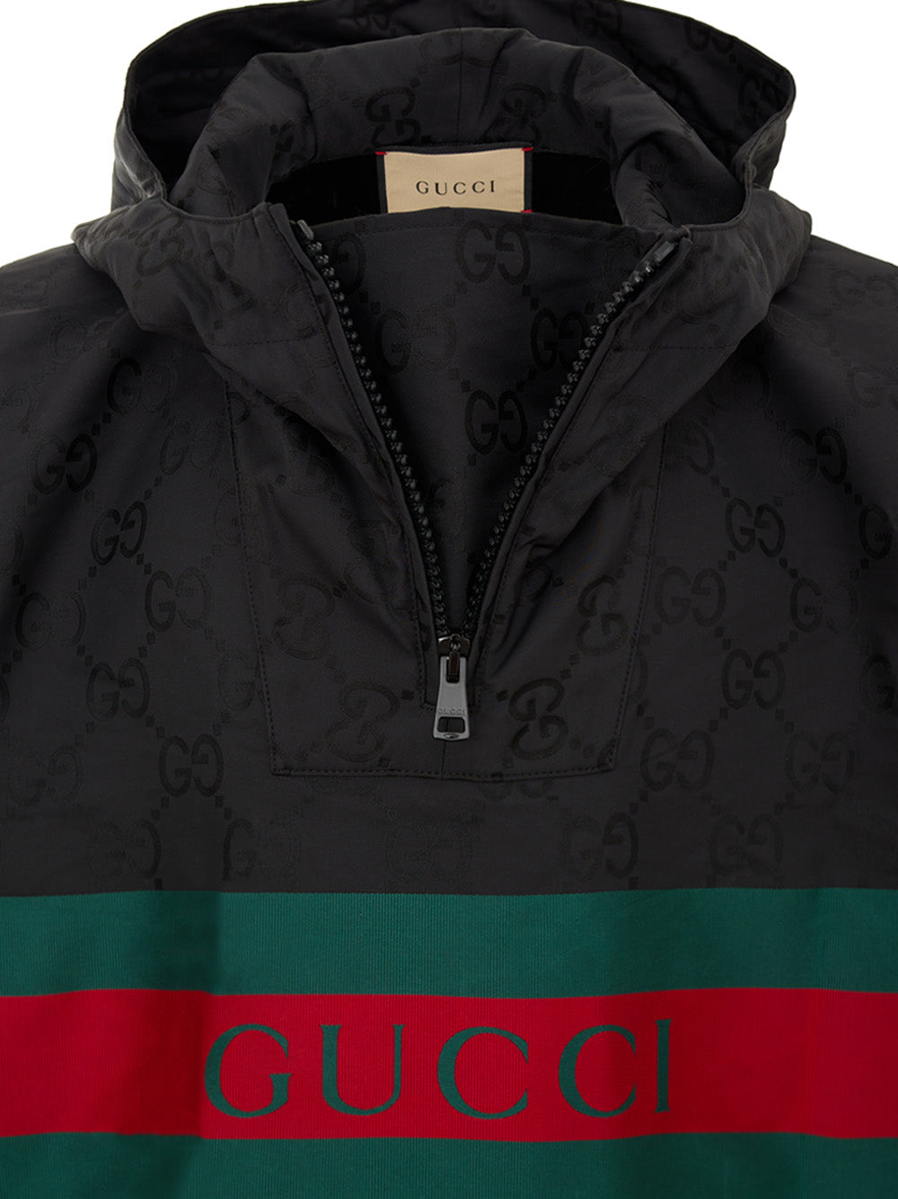 Gucci Black GG Monogram Technical Cape with Web Logo – Siebentaschen