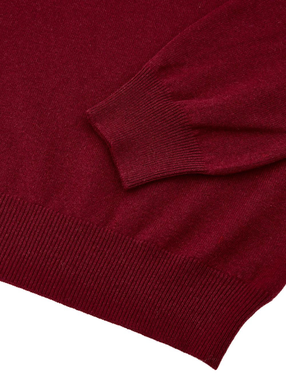 Gran Sasso Dark Red Wool Half-Zip Mock Sweater