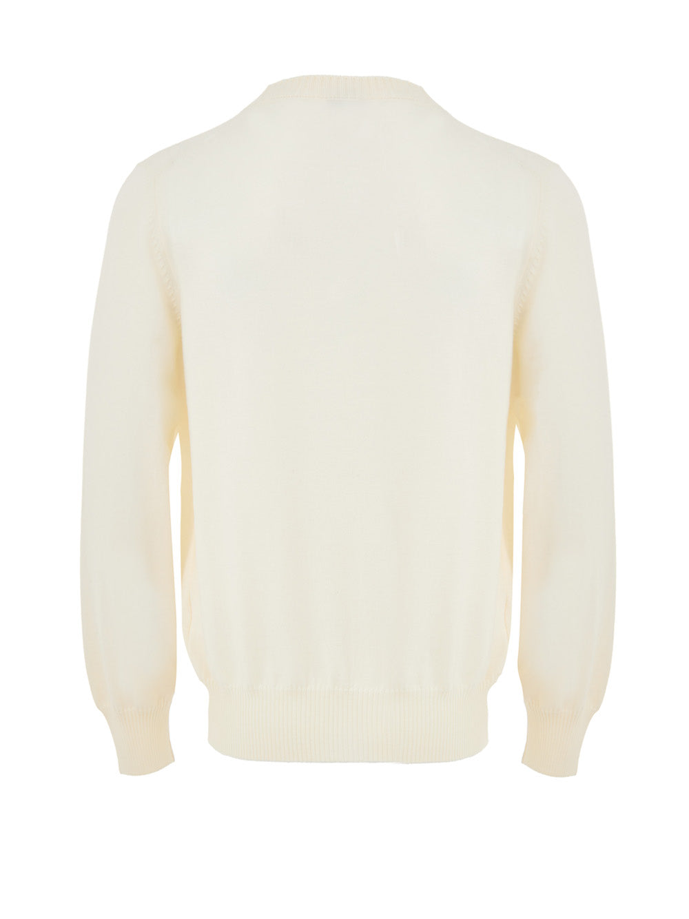 Gran Sasso White Worsted Wool Cardigan Sweater