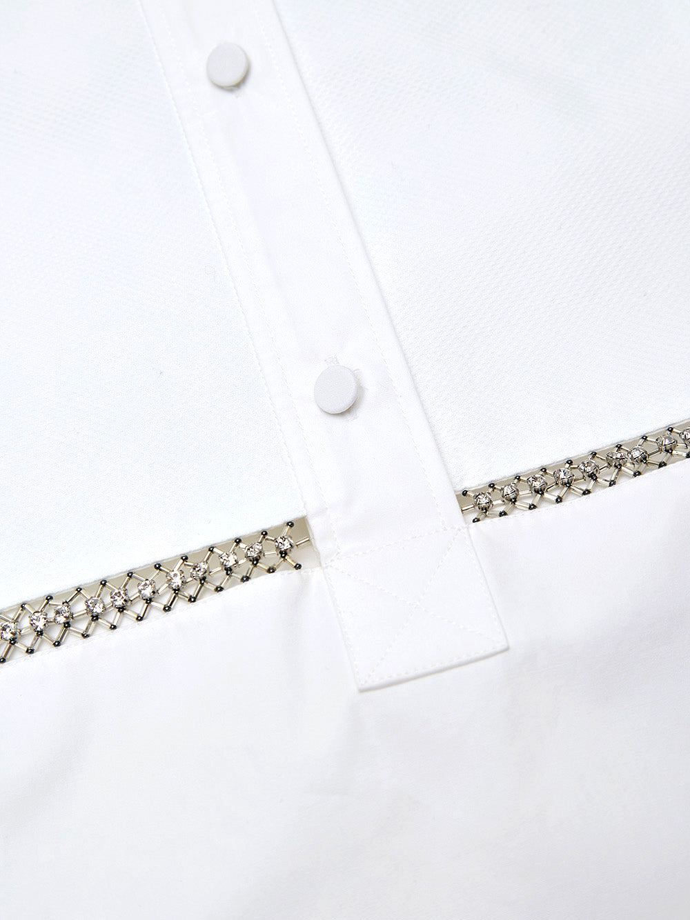 Gucci White Cotton Poplin Blouse with Crystal Embellishments – Siebentaschen