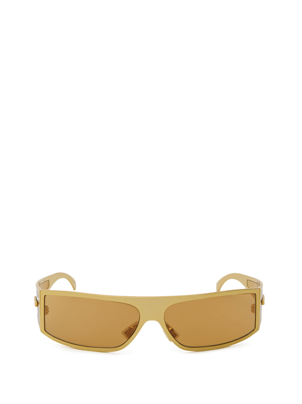 Bottega Veneta Gold Metal Wraparound Sunglasses