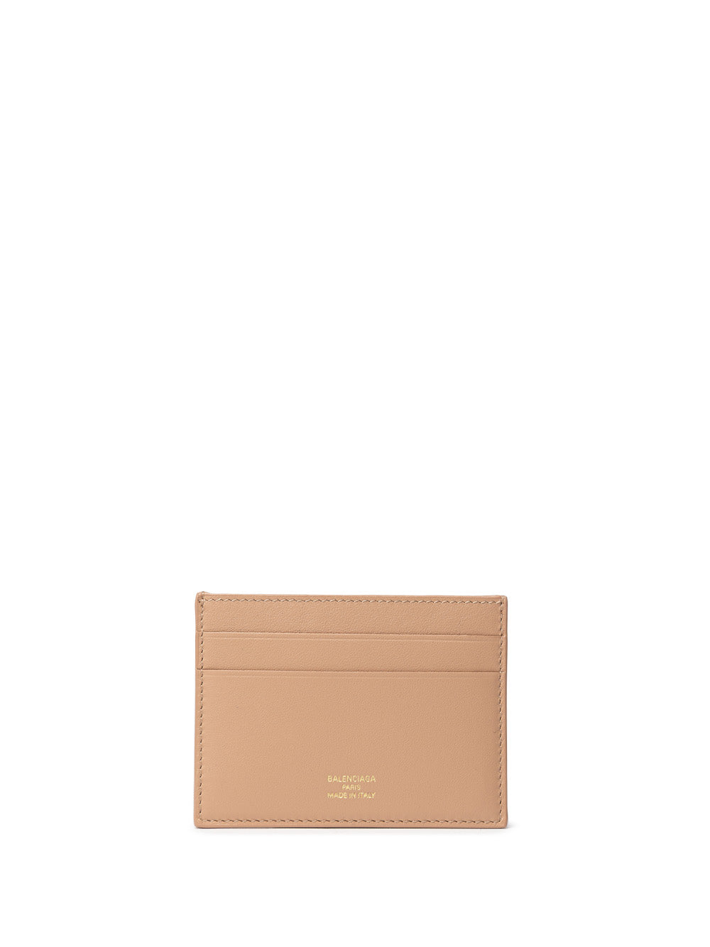 Balenciaga Dark Beige Brushed Leather Card Holder with Gold Logo – Siebentaschen