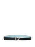 Bottega Veneta Light Blue/Green Double Face Leather Belt