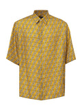Hita Yellow Silk Shirt with Labyrinth Print Fendi