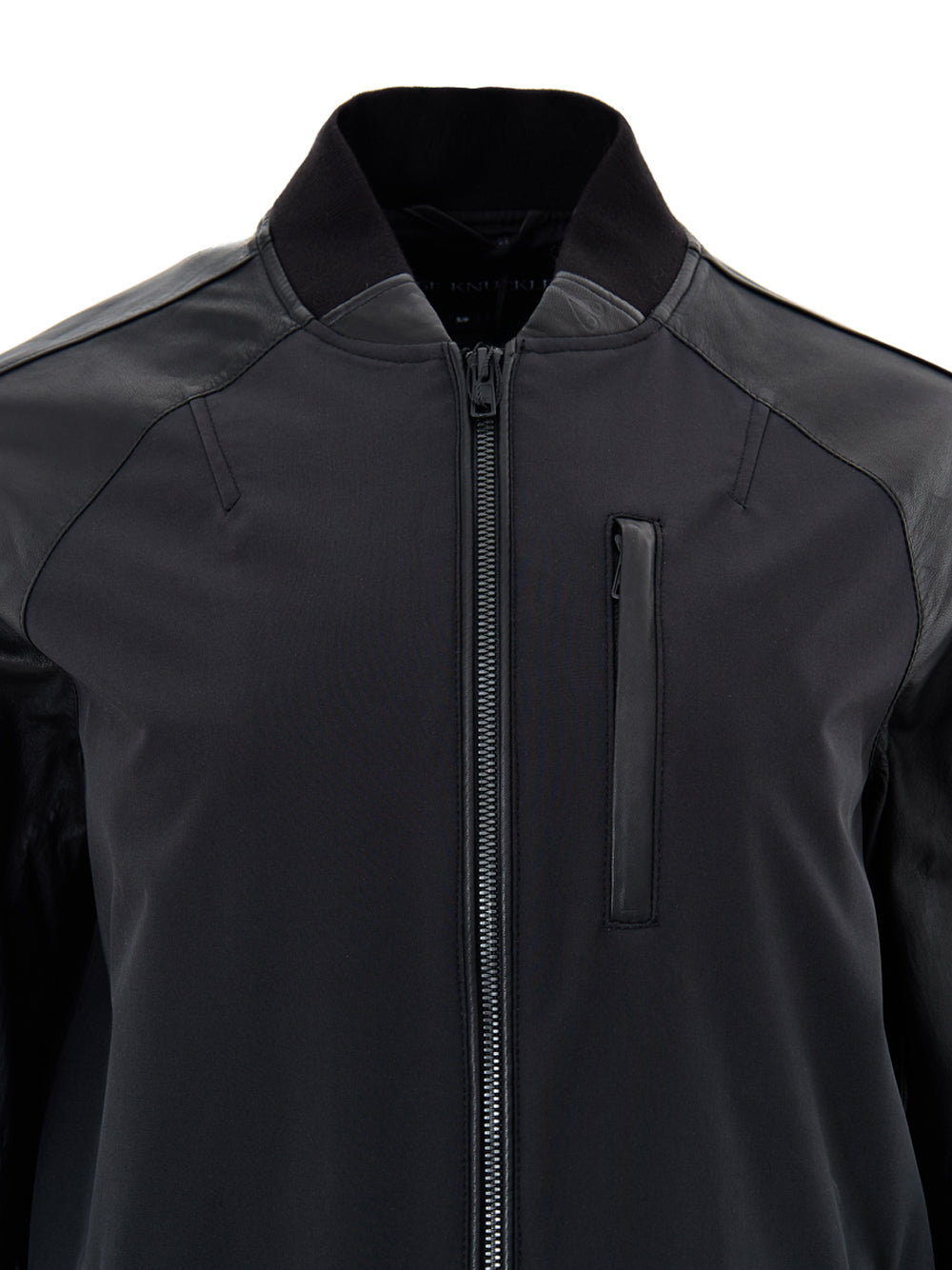 Black Parka in Technical Fabric and Leather by Moose Knuckles