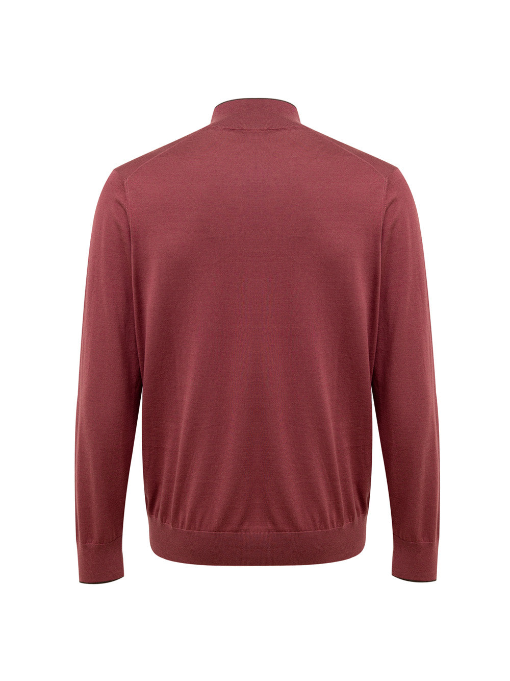 Gran Sasso Men's Red Cotton-Silk Zip Long-Sleeve Top – Siebentaschen