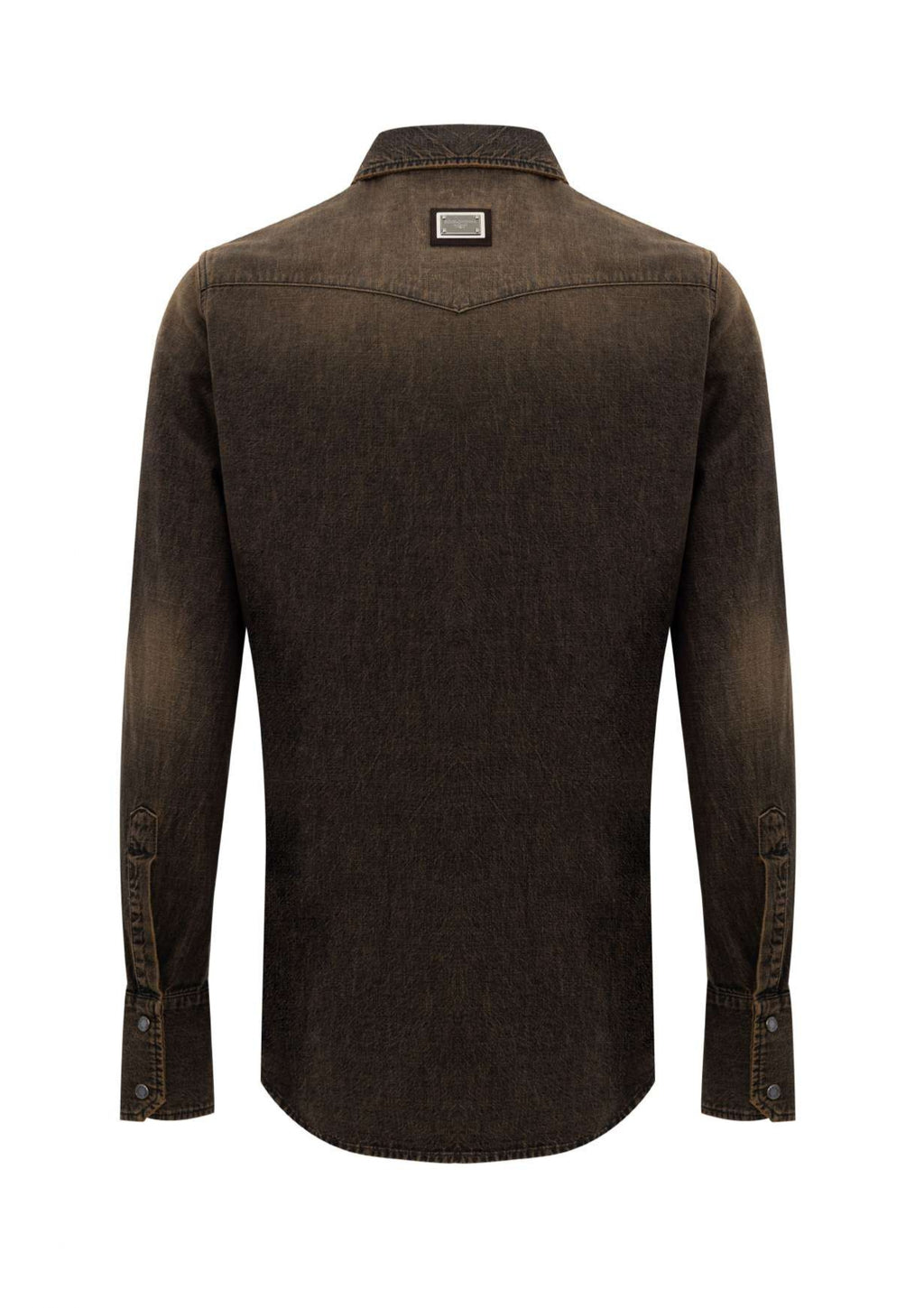 Dolce & Gabbana DÃ©lavÃ© Brown Denim Shirt