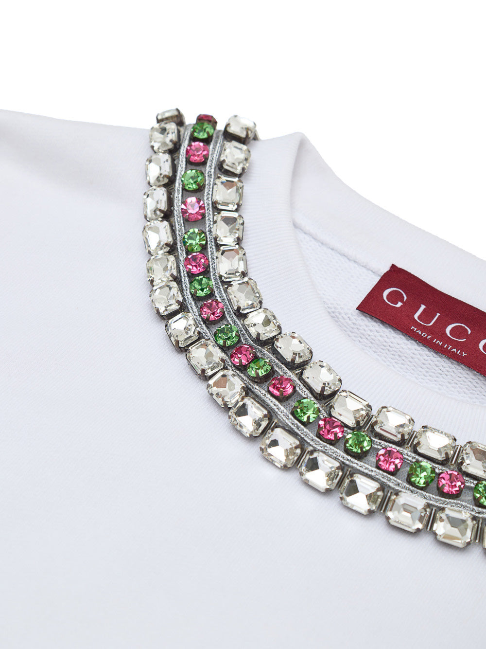 Gucci White Sweatshirt with Jewel Neckline – Women – Siebentaschen