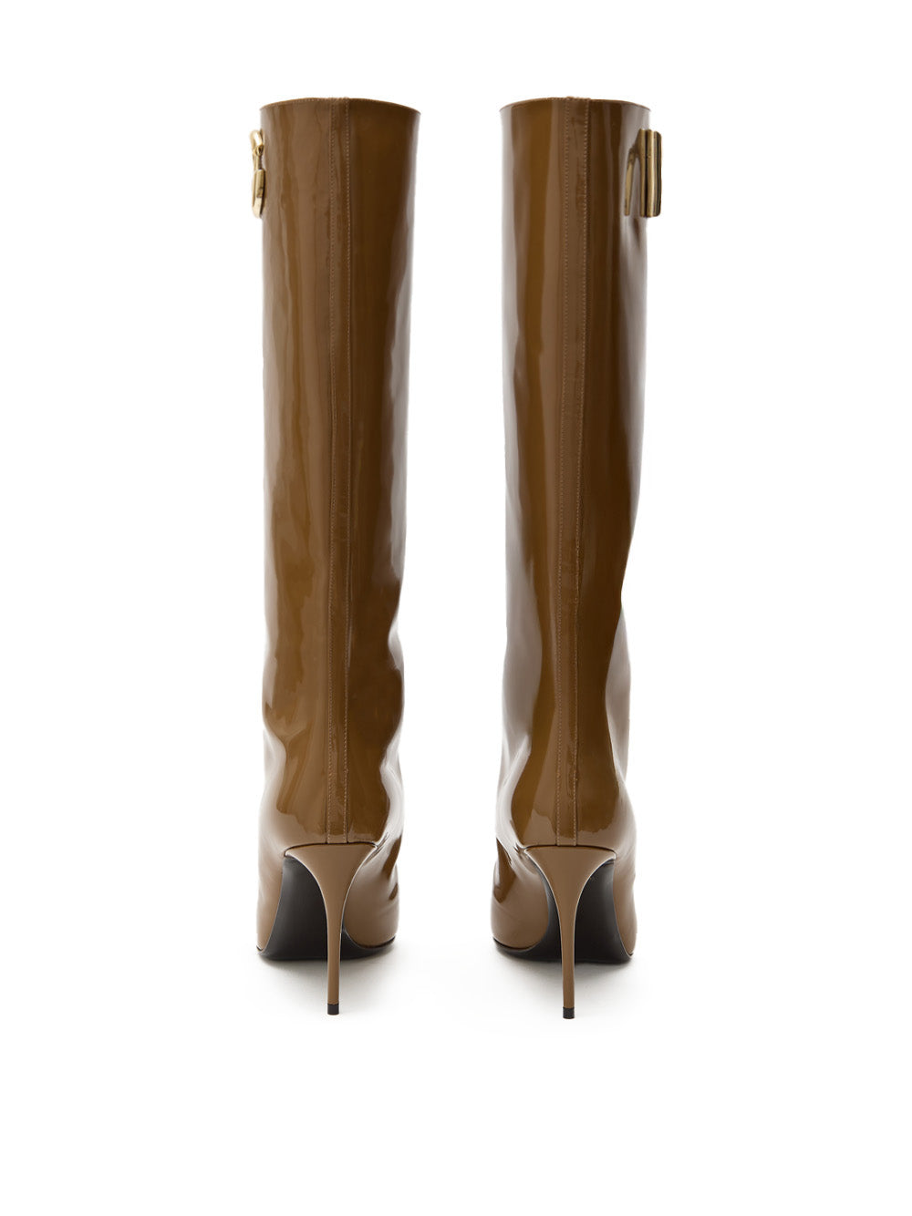Dolce & Gabbana Brown Patent Leather High Boot