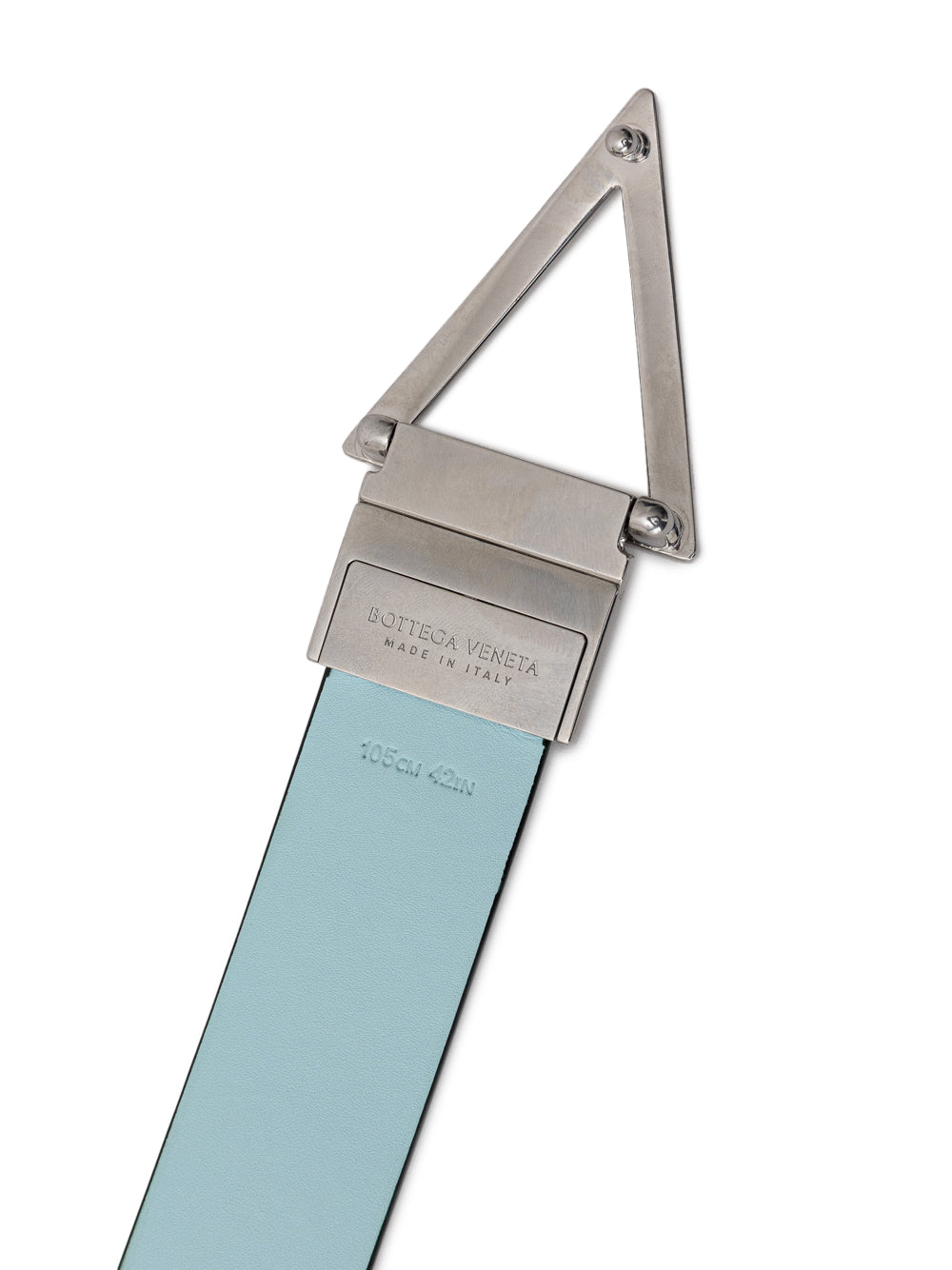Bottega Veneta Light Blue/Green Double Face Leather Belt