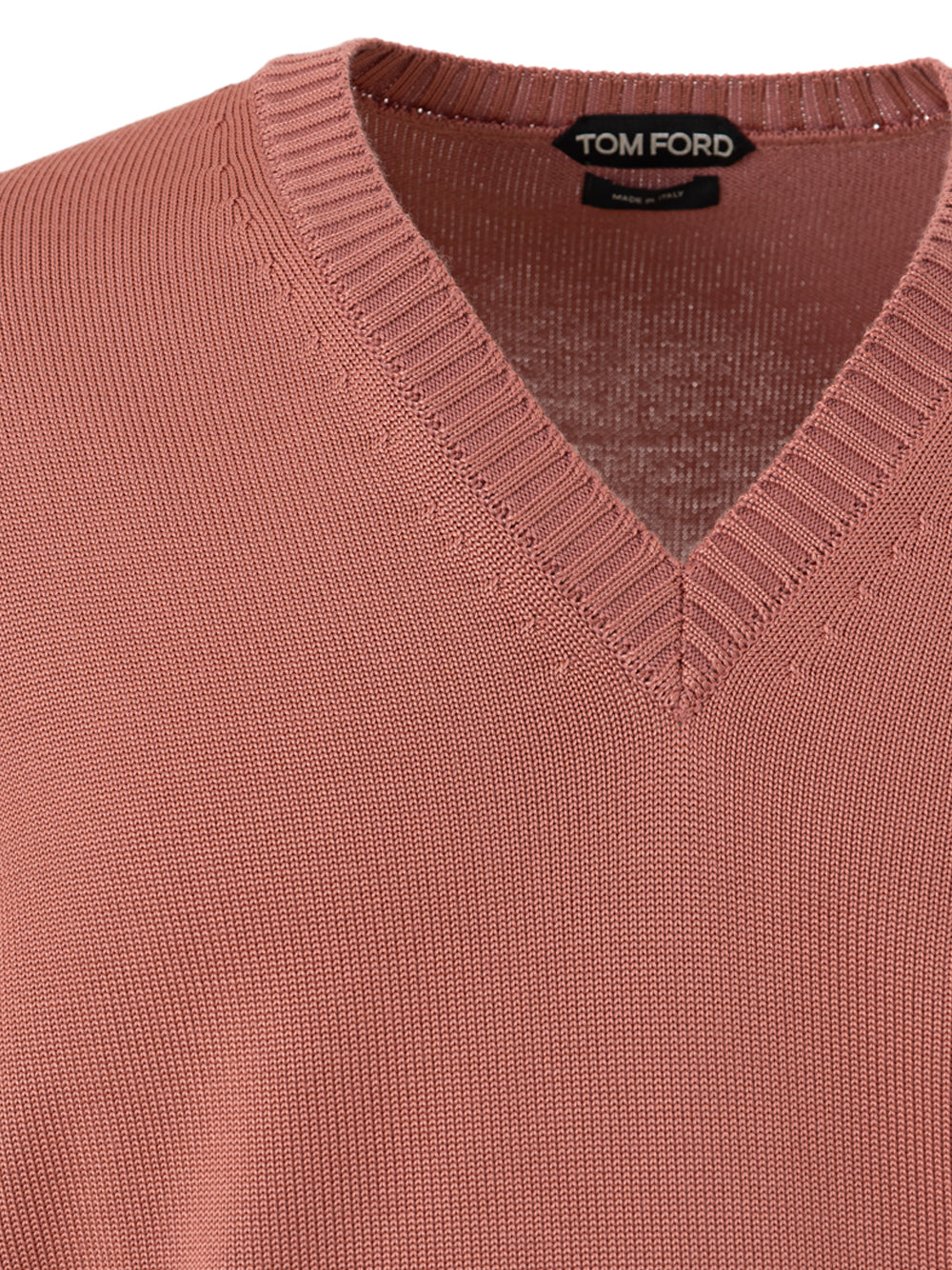 Tom Ford Dusty Pink Silk V-Neck Sweater – Glossy, Women – Siebentaschen