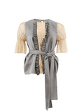 Top with Gold Tulle Sleeves and Sash