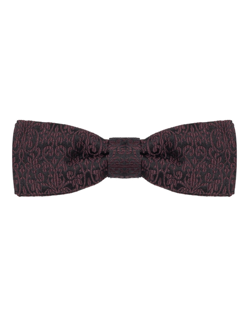 Dolce & Gabbana Black Silk Embroidery Bow Tie