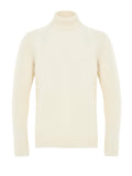 White Gran Sasso BouclÃ©-Effect Wool Turtleneck Sweater