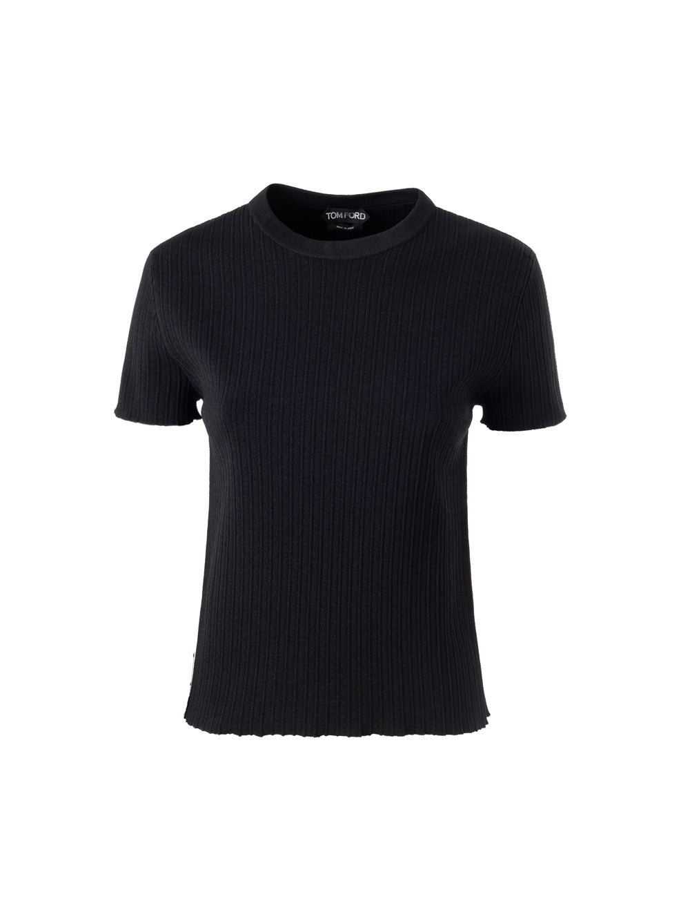 Tom Ford Black Stretch Rib Crop Top – Short, Slim Fit – Siebentaschen
