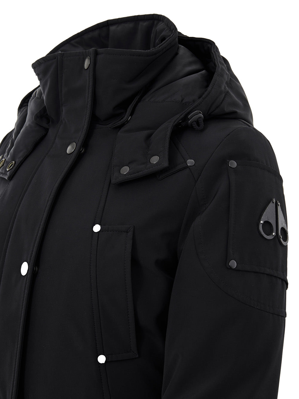 Moose Knuckles Hooded Field Jacket in Black