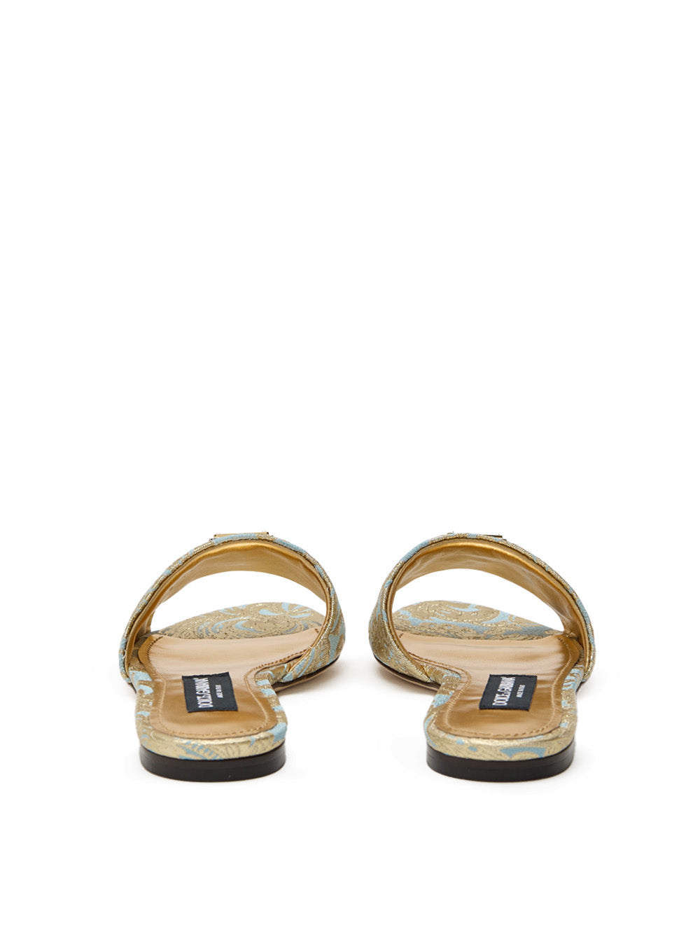 Dolce & Gabbana Gold Brocade Motif Slide