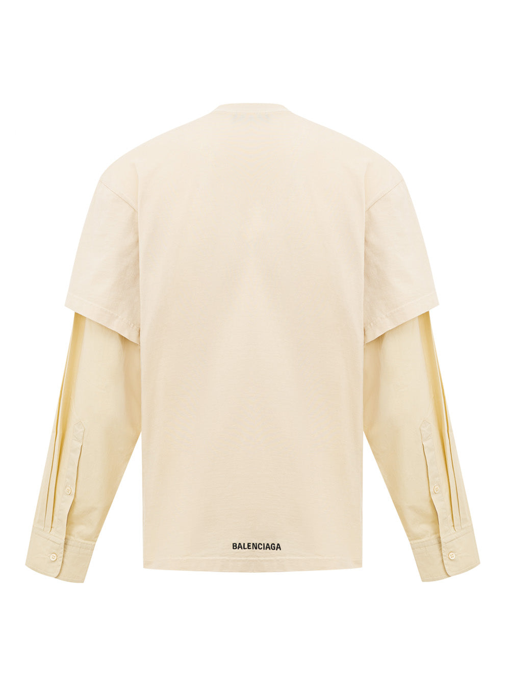 Balenciaga Cream Oversized Layered T-Shirt with Logo Embroidery Beige – Siebentaschen