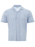 Gran Sasso Light Blue Mixed Linen Half Sleeve Shirt