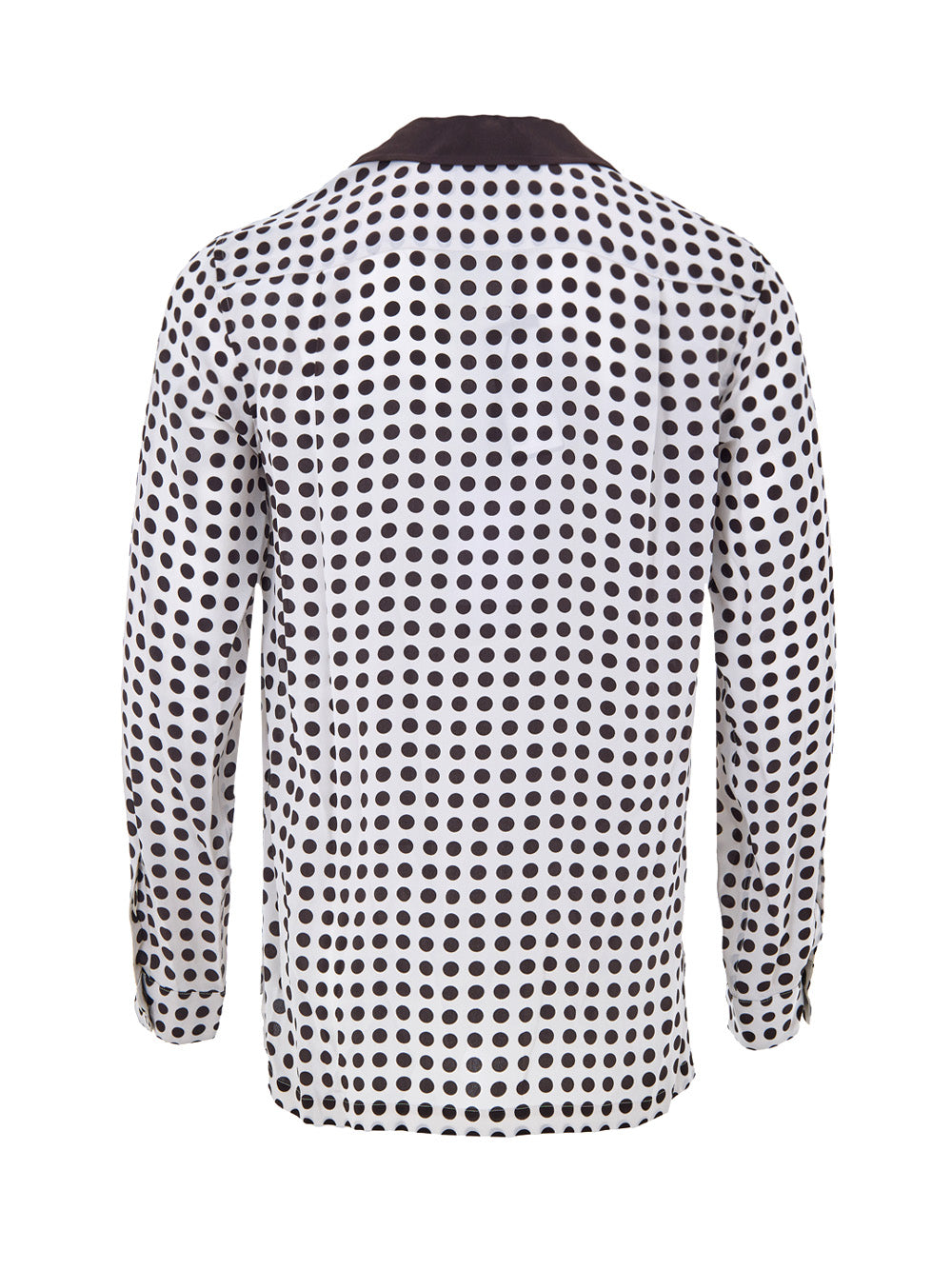 Dolce & Gabbana Black/White Polka Dot Silk Shirt