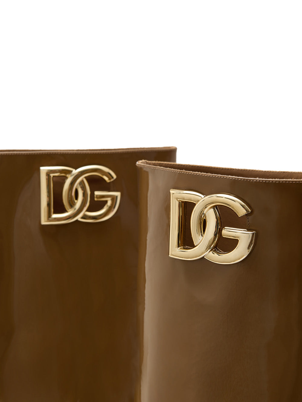 Dolce & Gabbana Brown Patent Leather High Boot