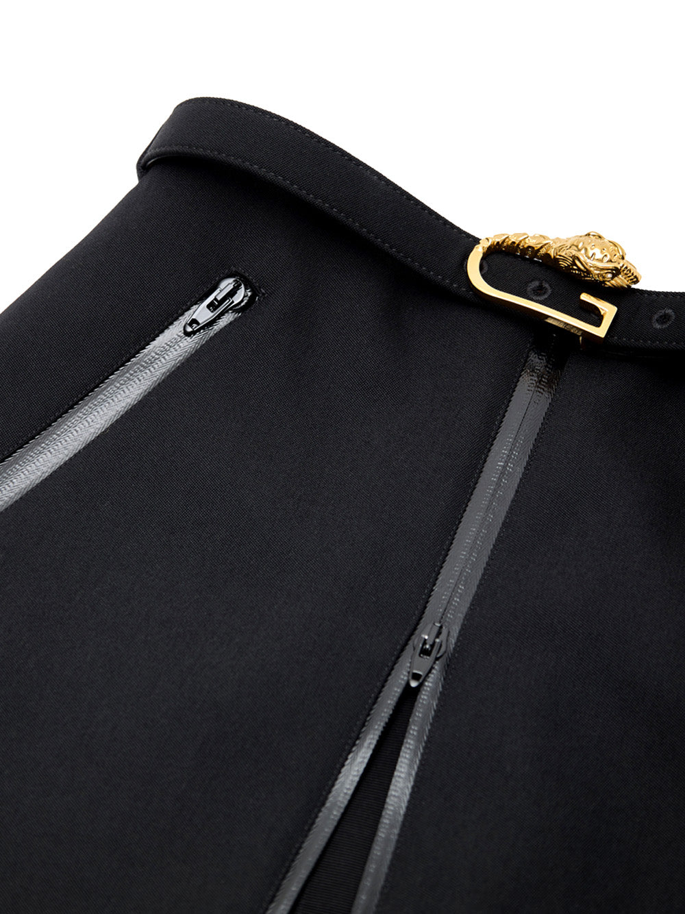 Gucci Black Front-Zip Midi Skirt with Removable Logo Belt – Siebentaschen