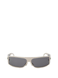 Bottega Veneta Silver Metal Wraparound Sunglasses