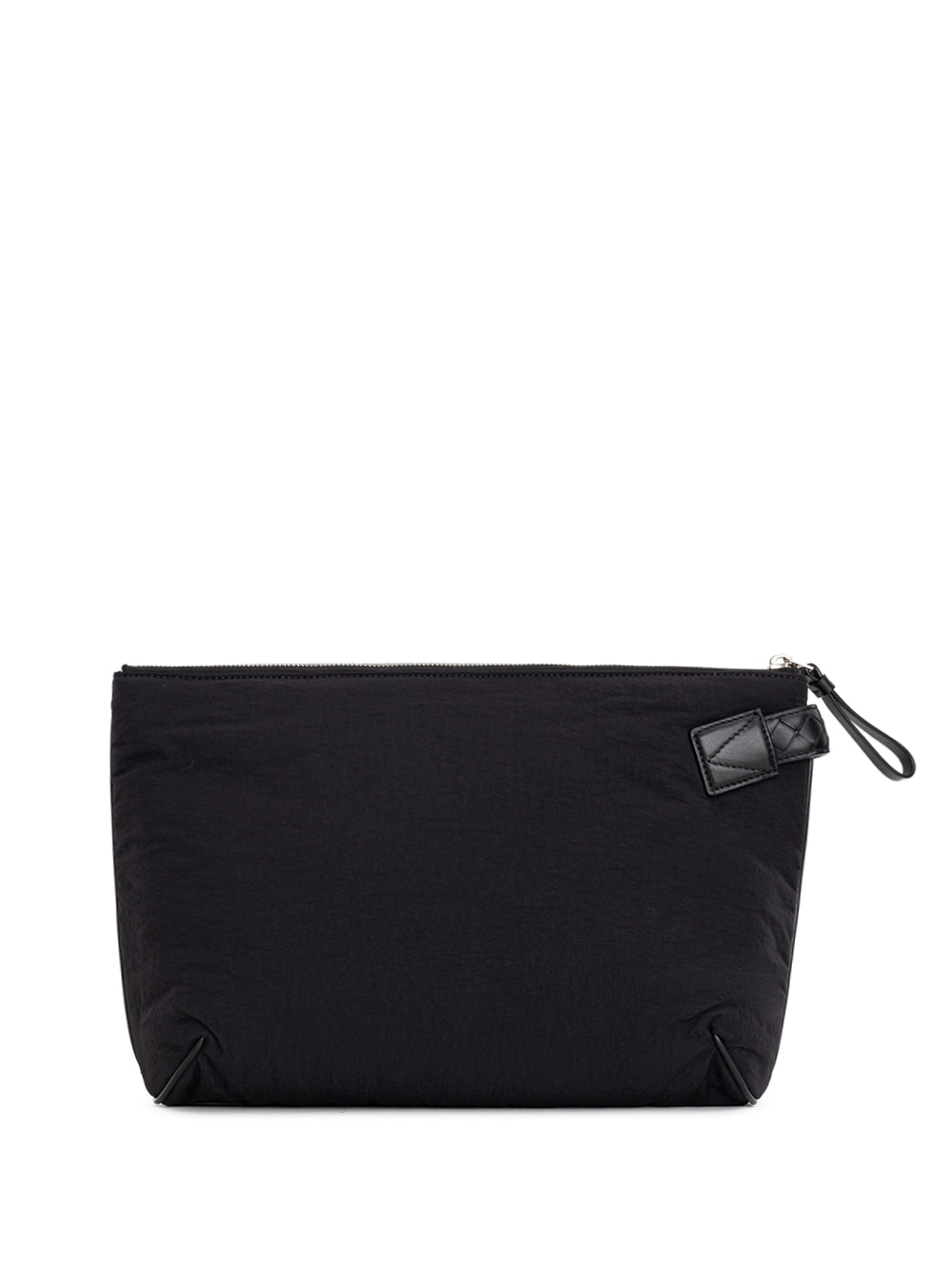 Bottega Veneta Black Nylon Light Paper Clutch