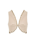 Cult Gaia Powder Pink Cotton Vest with Gold Chain Trim – Siebentaschen