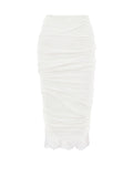 Tom Ford White Draped Skirt with Lace Detail