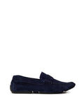 Bally Men's Blue Suede Loafers with Metal Logo Badge – Siebentaschen