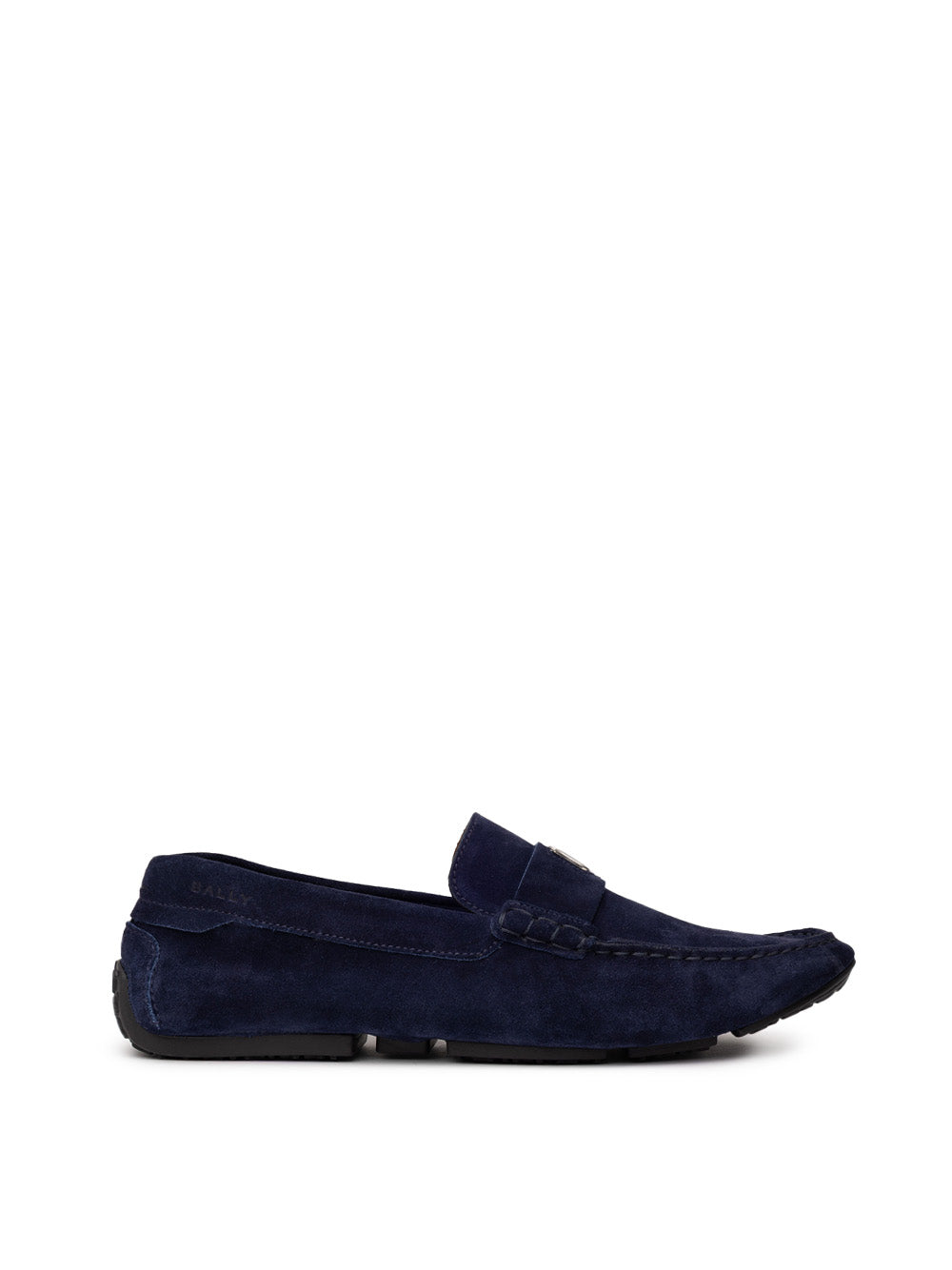 Bally Men's Blue Suede Loafers with Metal Logo Badge – Siebentaschen
