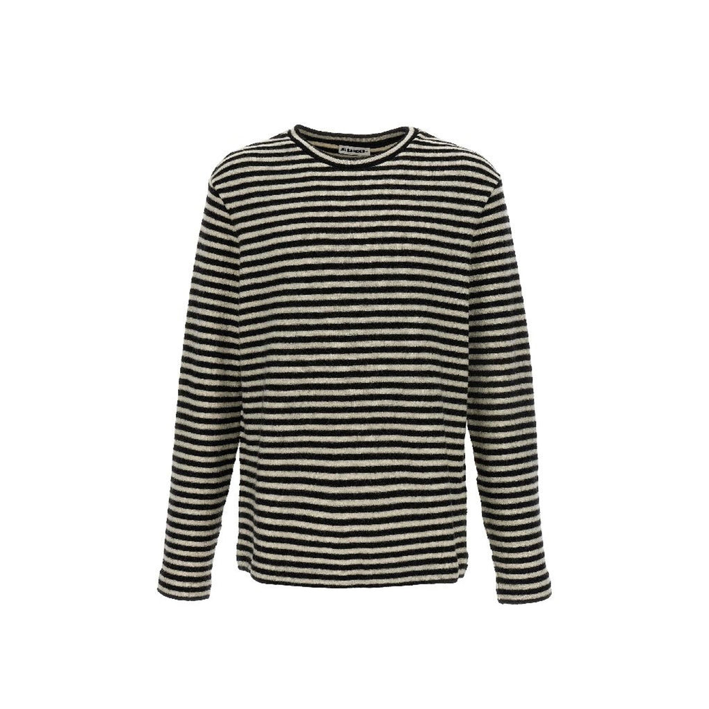 Jil Sander Striped Wool Compact Jersey T-Shirt