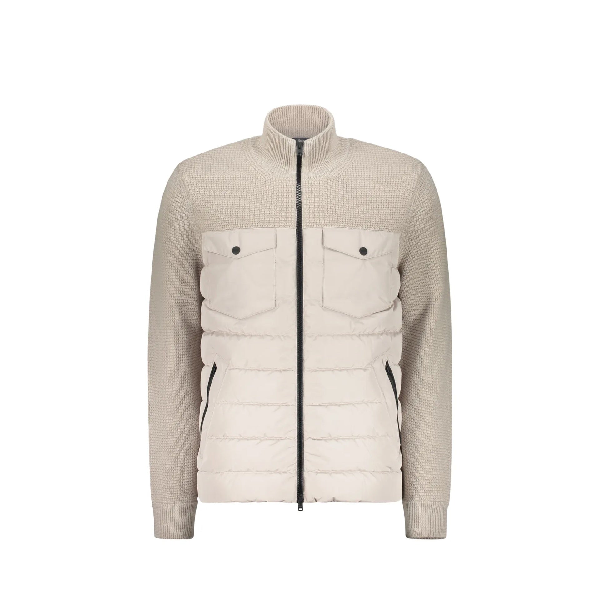 Herno Padded-Panel Knitted Jacket