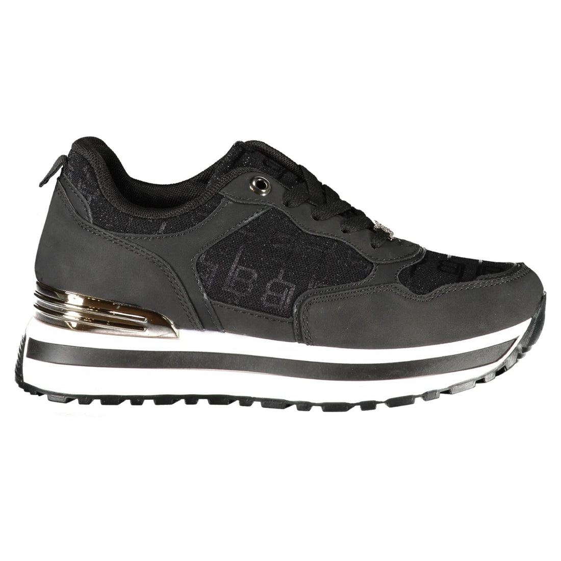 Black Sports Shoes with Laces for Women
