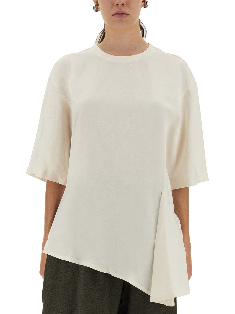 STUDIO NICHOLSON ASYMMETRICAL "VICHY" T-SHIRT