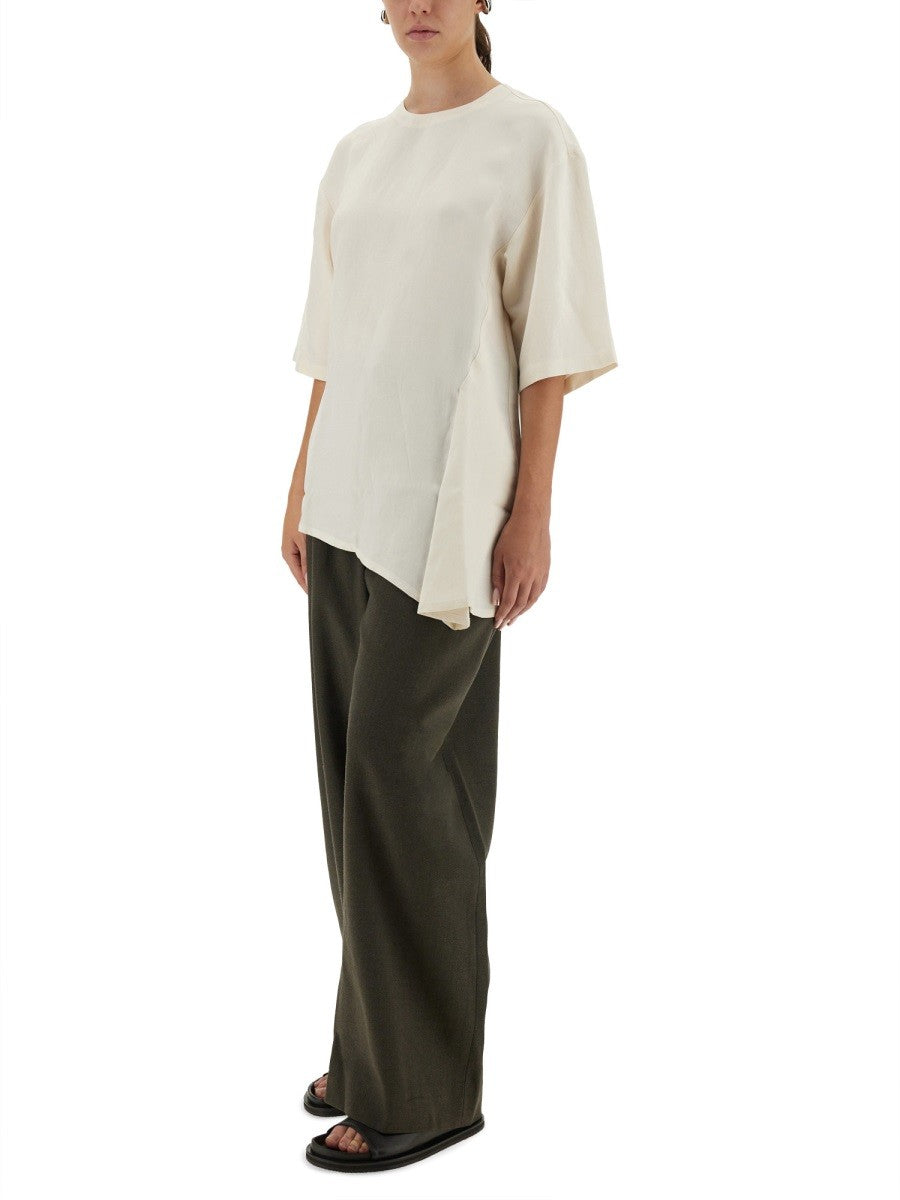 STUDIO NICHOLSON ASYMMETRICAL "VICHY" T-SHIRT