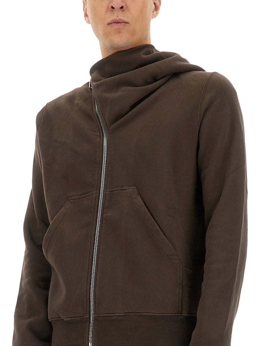 RICK OWENS DRKSHDW ASYMMETRICAL ZIPPER SWEATSHIRT