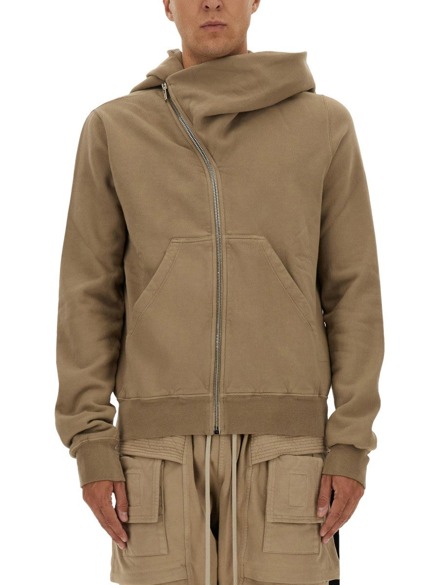 RICK OWENS DRKSHDW ASYMMETRICAL ZIPPER SWEATSHIRT