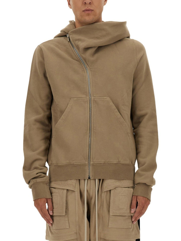 RICK OWENS DRKSHDW ASYMMETRICAL ZIPPER SWEATSHIRT