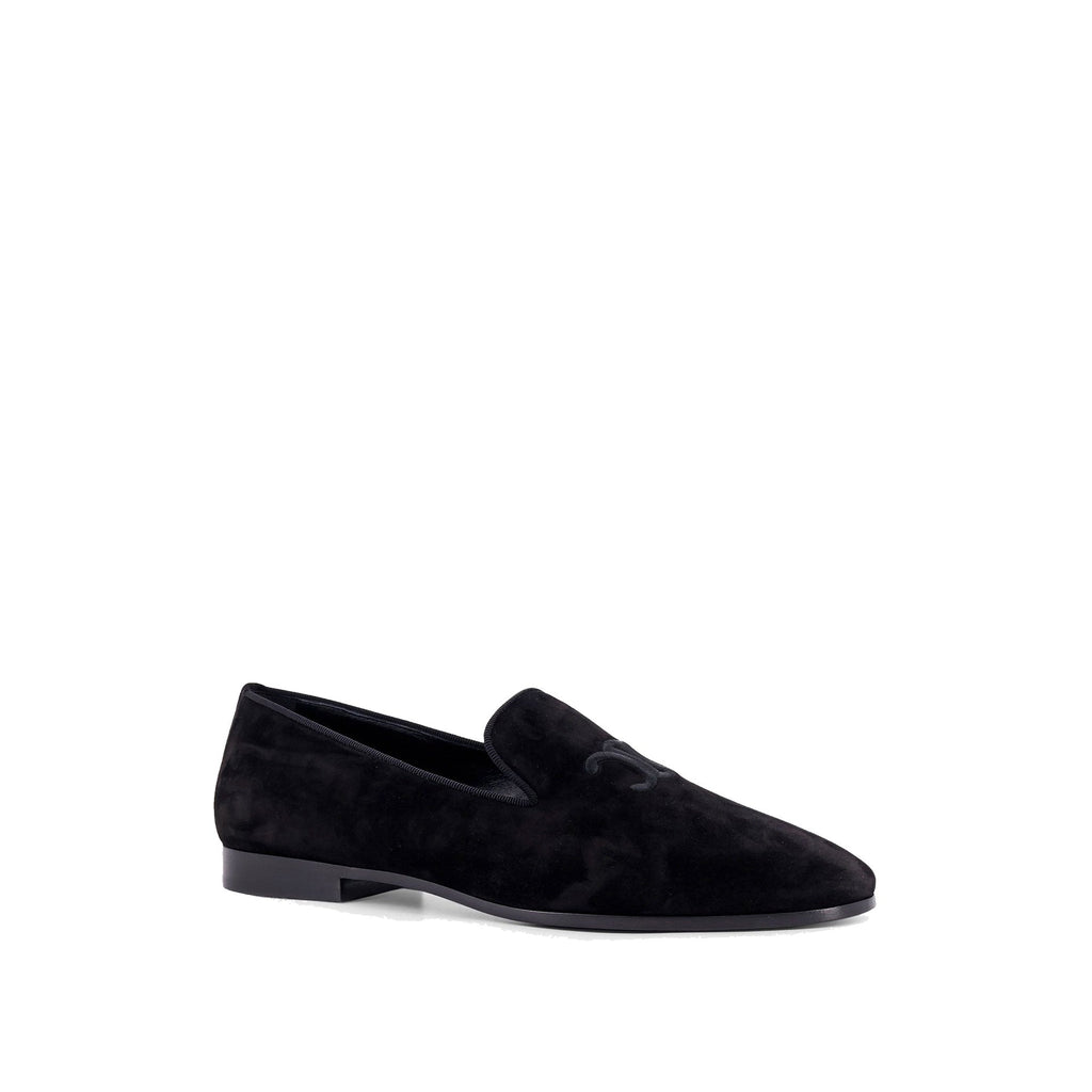 Celine Velvet Loafers With Embroidered Triomphe Logo