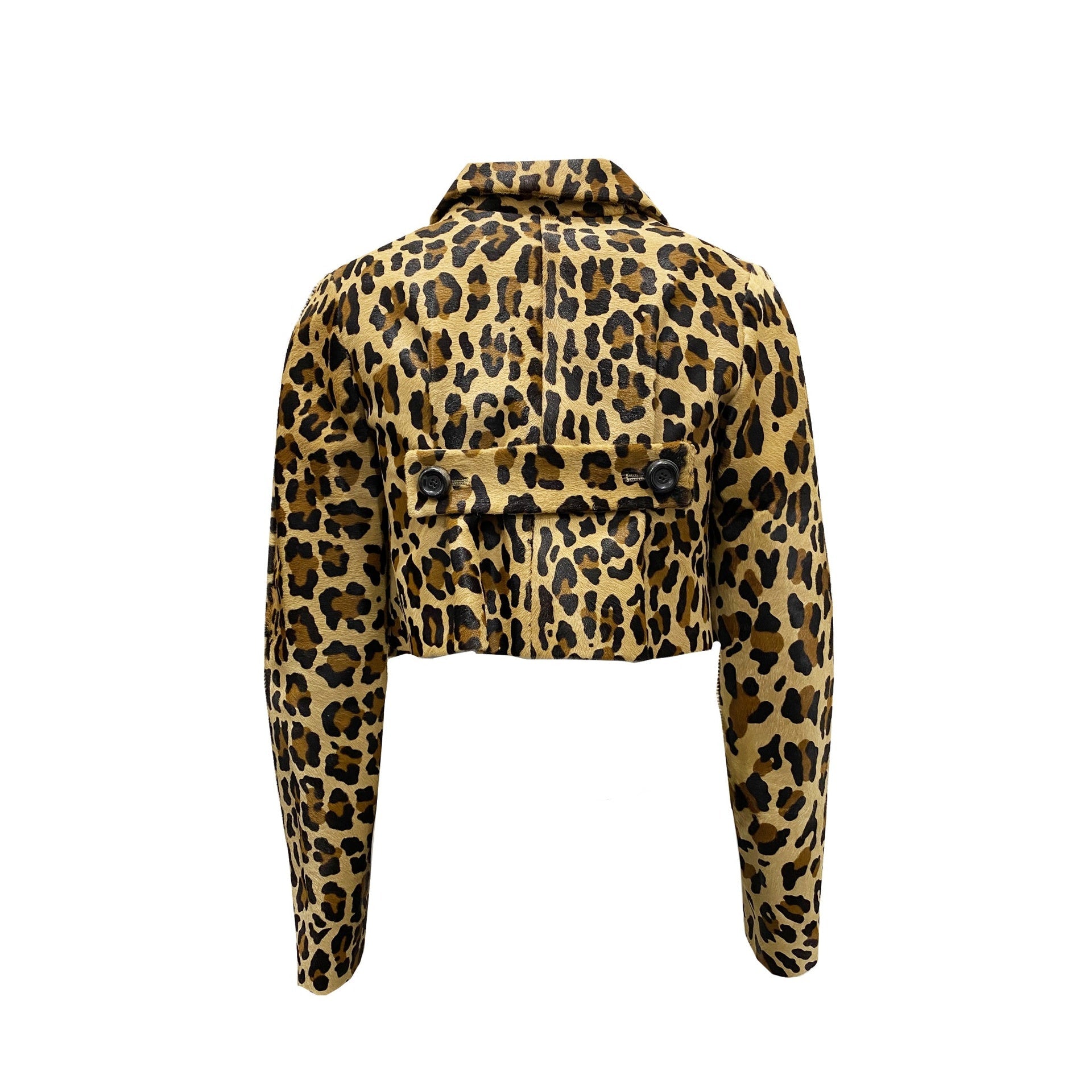Dsquared2 Leopard Calf Hair Cropped Jacket