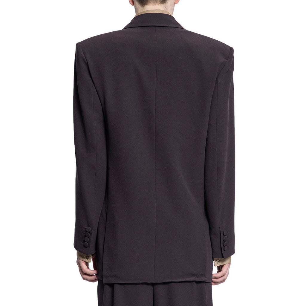 Saint Laurent Double-Breasted Silk-Crepe Blazer