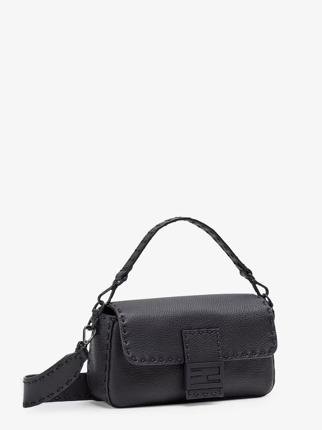 Fendi Baguette leather shoulder bag with Selleria stitchings