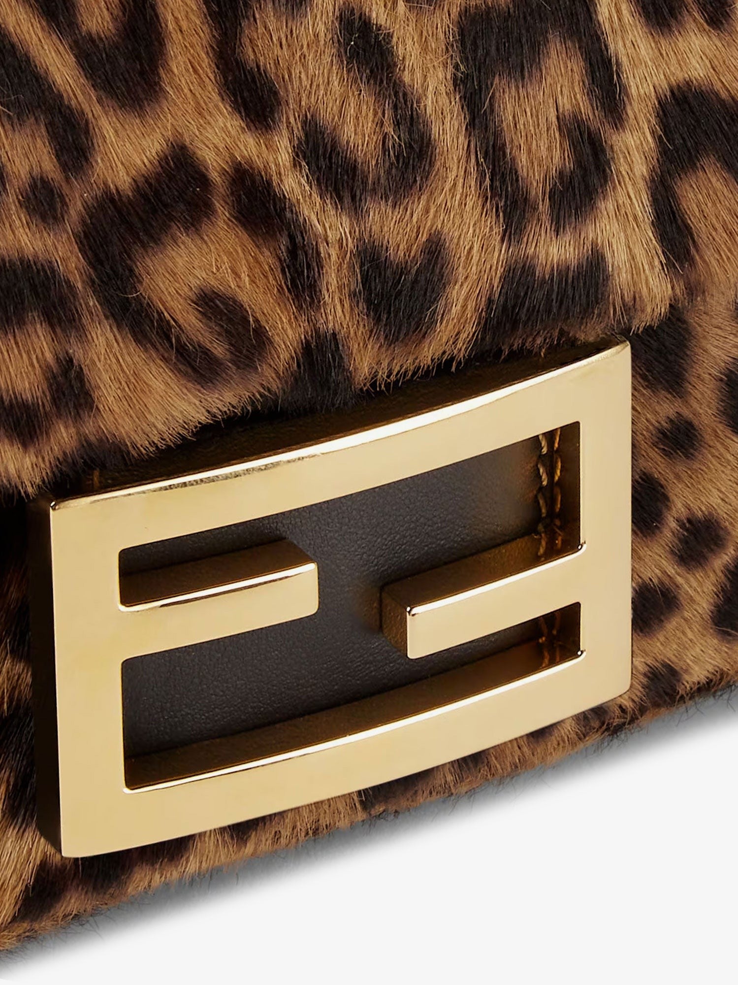 Fendi Baguette Mini leather shoulder bag with Fendi Leo print