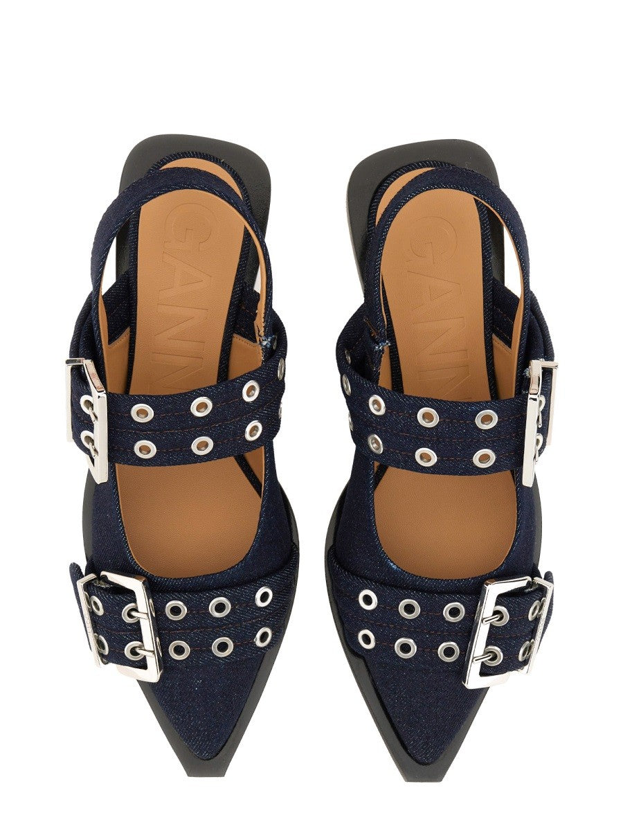 GANNI BALLERINA WITH BUCKLE